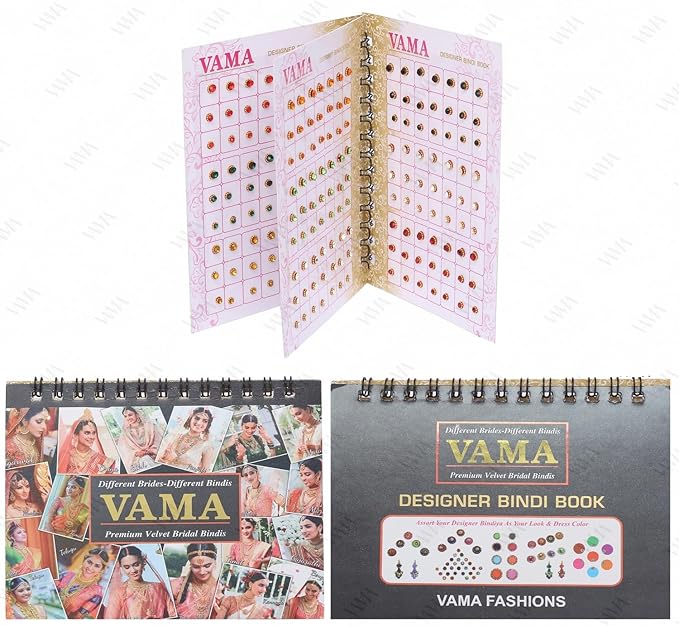 VAMA Multicolour Small Stone Indian Bindis Kumkum Forehead Bindis Book