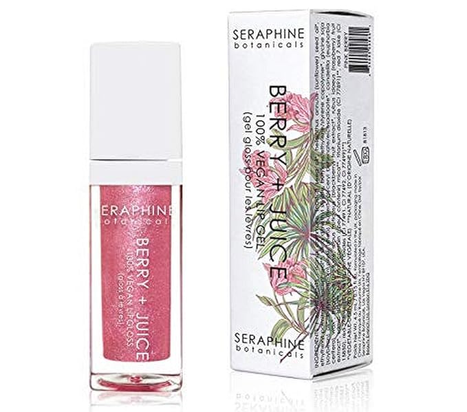 Seraphine Botanicals Berry + Juice - 100% Vegan Lip Gel Tinted Gloss 0.20 fl oz (Pink Berry)