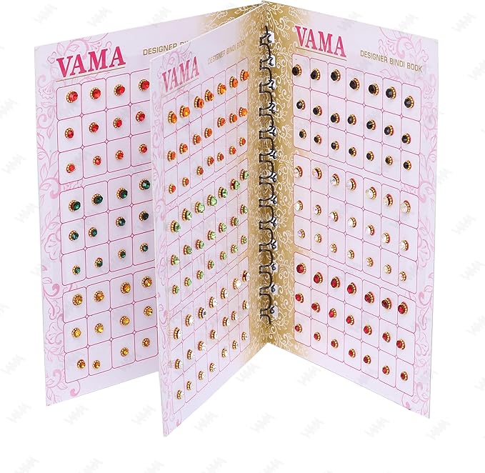 VAMA Multicolour Small Stone Indian Bindis Kumkum Forehead Bindis Book