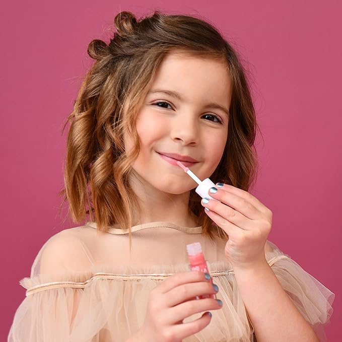 MISS NELLA Pink Secret Lip Gloss, Pink hydrating children Lip Gloss, watermelon scent, gentle on the skin. gives a sheer kiss of colour, with extra shine.