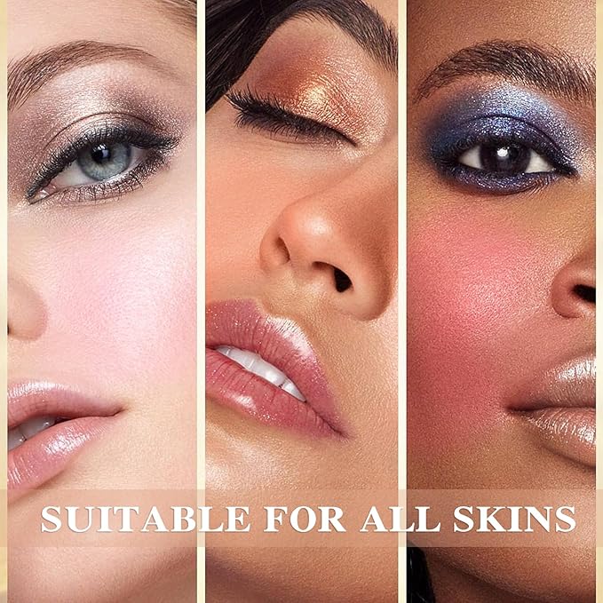 3 Pcs Cream Blush Stick with Brush,Waterproof Multi All Skin