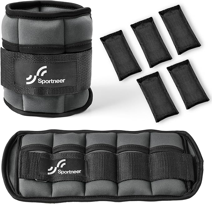 Sportneer Adjustable Ankle Weights for Women and Men 1 Pair 2 3 3 4 4 6 6 7 7 LBS