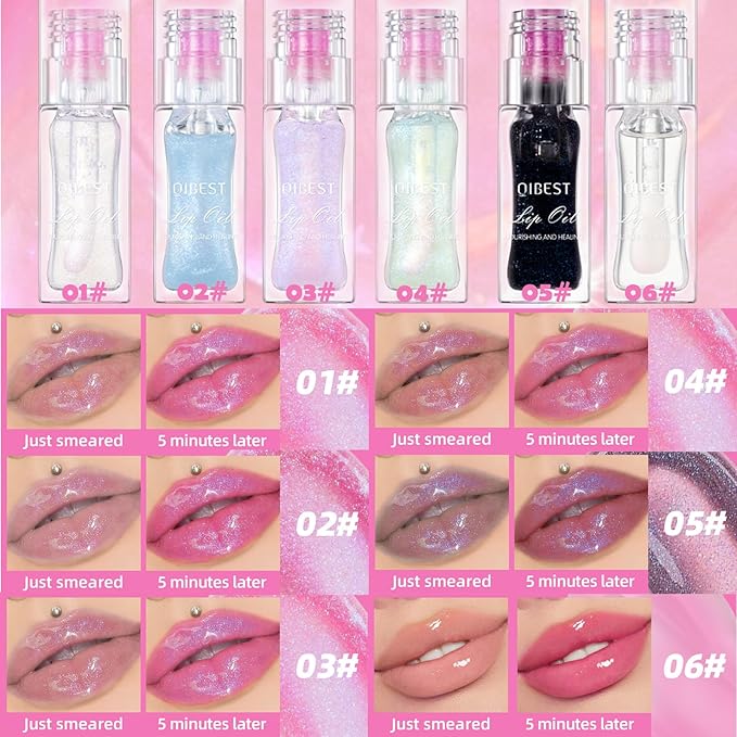 3 Colors Magic Color Changing Lip Oil V2, Boss Up Color Changing Lip Oil, Big Brush Head Hydrating Plumping Lip Oil Tinted, Long Lasting Nourishing Non-sticky Lip Glow Oil for Lip Care