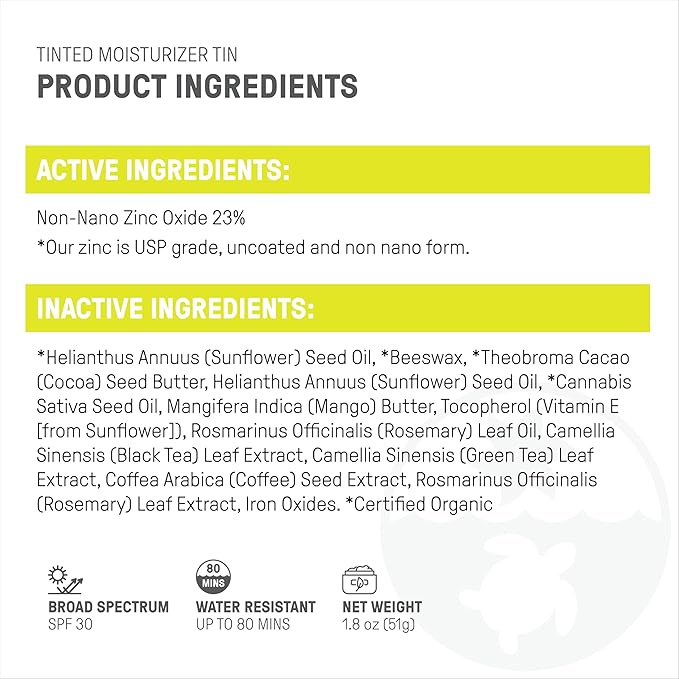 Raw Element Ultra-Moisturizing Tinted Face Cream, Non Toxic Mineral Face Sunscreen, Daily Tinted Moisturizer, Non-Nano Zinc Oxide, Reef Friendly, All Ages, SPF 30, 1.8 oz, Bronze, Pack of 1