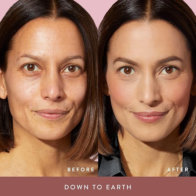 LAURA GELLER NEW YORK Baked Blush-n-Brighten Marbleized Blush for Cheeks - Down to Earth - Natural Finish - Buildable Color