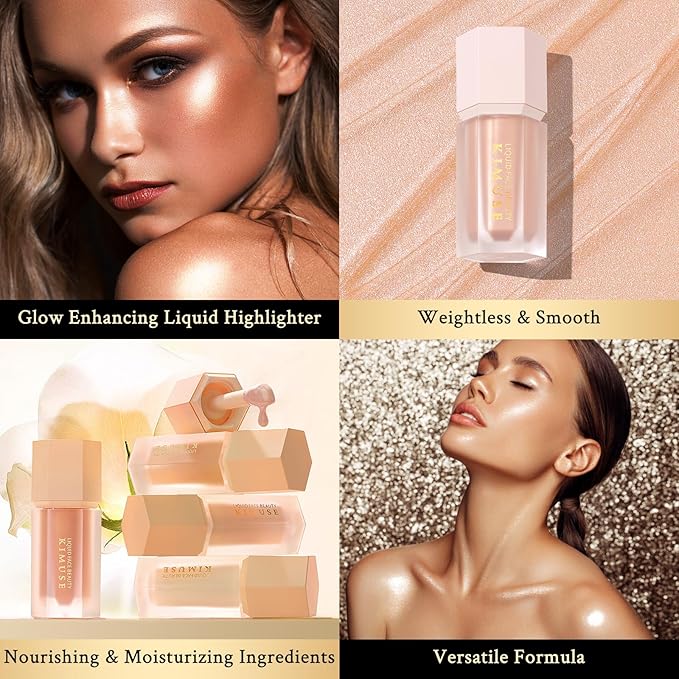 KIMUSE Soft Natural Glow Liquid Filter, Weightless, Long-Wearing, Illuminator Makeup