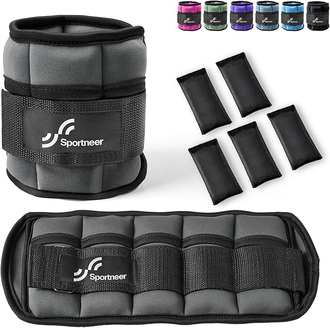 Sportneer Adjustable Ankle Weights for Women and Men 1 Pair 2 3 3 4 4 6 6 7 7 LBS