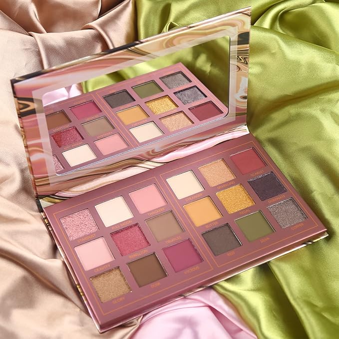 Prism Makeup Matte Eyeshadow Palette Pro 18 Colors Pigmented Shimmer Glitter Eye Shadow Palette, Blendable Long Lasting Waterproof Makeup Cosmetics Halloween Makeup Kit (02# Solitude)