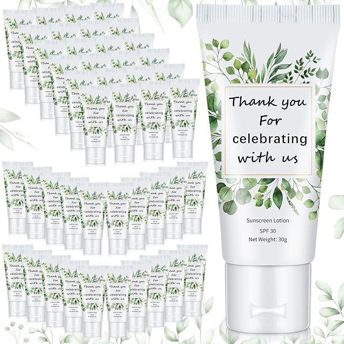 72 Pcs Mini Sunscreen Bulk for Summer Party Wedding SPF 30 Water Resistant Sunscreen Lotion Bulk 1oz Travel Size for Thank You Gifts Summer Party Wedding Supplies(Eucalyptus)