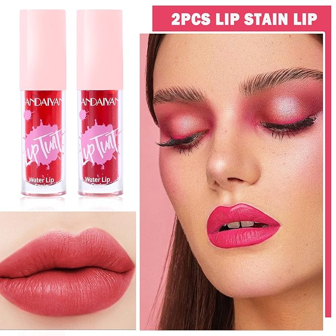 AWCCXMYM 2Pcs Lip Stain Lip Tint Stain Nude Gloss