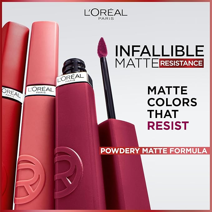 L'Oreal Paris Infallible Matte Resistance Liquid Lipstick, up to 16 Hour Wear, Road Tripping 240, 0.16 Fl Oz