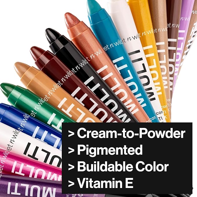 wet n wild Color Icon Cream Eyeliner Eyeshadow Multi-Stick, Moisturizing, Nourishing Velvety Cream-to-Powder Buildable & Blendable Formula, Cruelty-Free & Vegan - Nocturnal Behavior