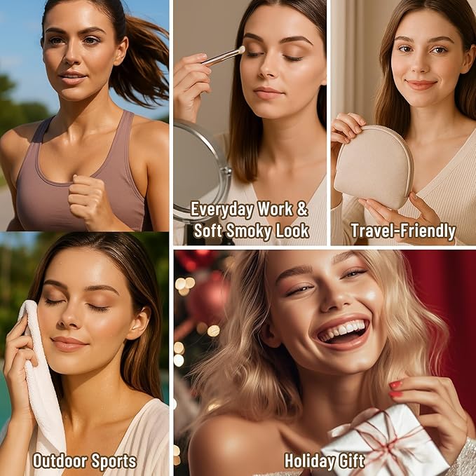 6 Colors Mini Naked Eyeshadow Makeup Palette with Brush Neutral Nude Smoky Eye Shadow Taupe & Brown Matte Make Up Pallet with Mirror Highly Pigmented Long Lasting Waterproof Travel Size Gift Kit