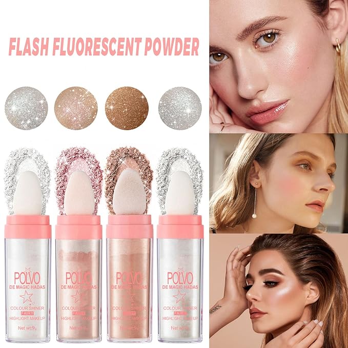 2 Colors Polvo De Hadas Fairy Highlight Stick Pearl White)