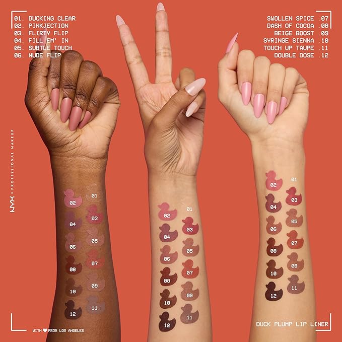 NYX PROFESSIONAL MAKEUP Duck Plump Plumping Lip Liner, Matte Pencil With Up To 10HR Wear, Dash Of Cocoa (Cocoa Brown Lip Liner)