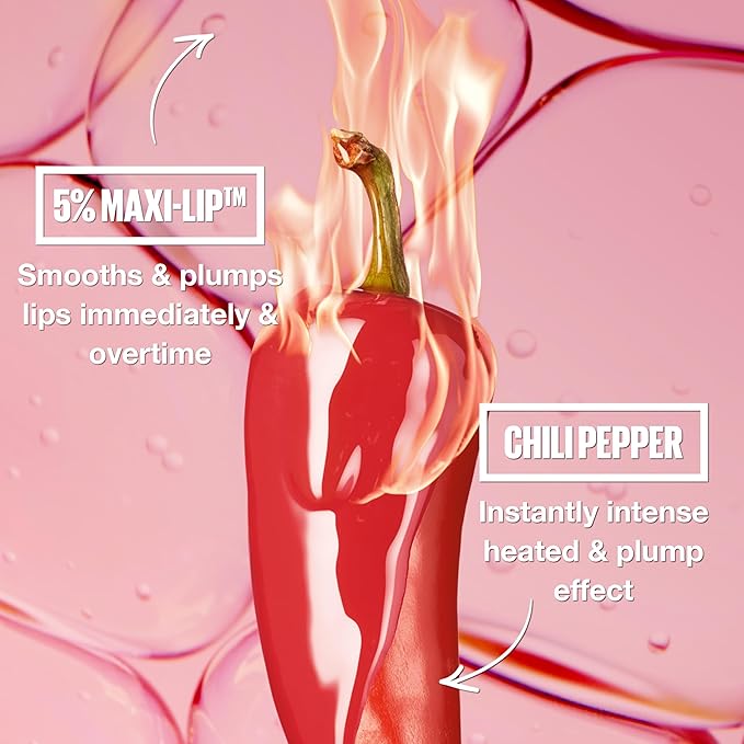 MAYBELLINE Lifter Gloss Lifter Plump, Plumping Lip Gloss with Chili Pepper and 5% Maxi-Lip, Peach Fever, Peachy Nude Cream, 1 Count