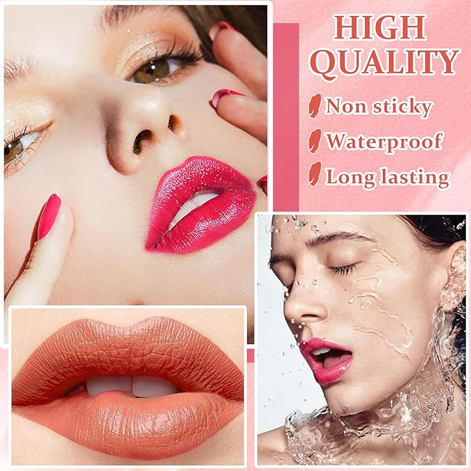 AWCCXMYM 2Pcs Lip Stain Lip Tint Stain Nude Gloss