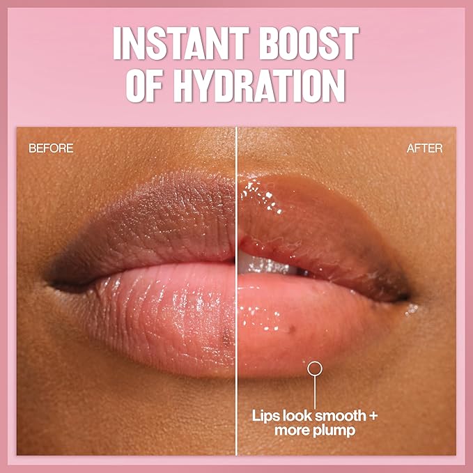 REVLON Super Lustrous Glimmer Lip Oil, Moisturizing & Tinted, Shiny Finish, Made with Plant-Based Squalane, 002 Miss Coral, 0.13 fl oz