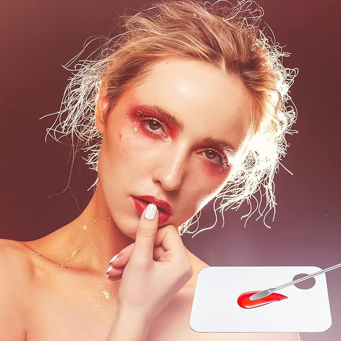 2PCS Acrylic Cosmetic Palette with 2PCS Spatula Tool,Makeup