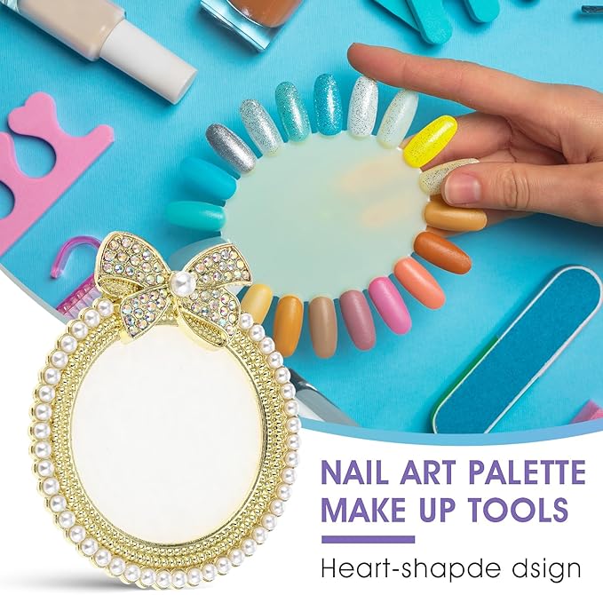 Resin Nail Art Palette Gold Edge Nail Holder