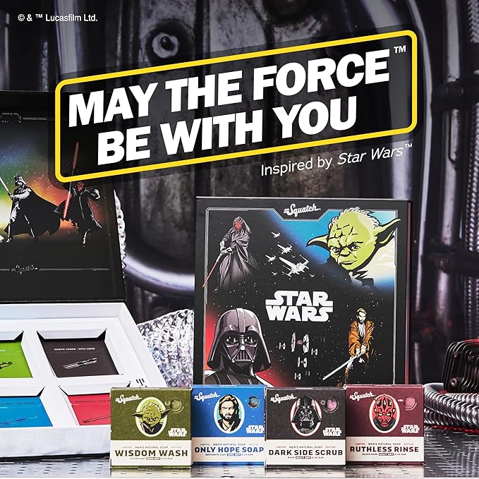 Dr. Squatch Star Wars Soap Collection Episode 1 with Collector’s Box - Men’s Natural 4 Pack Bundle - Star Wars Soap for Men