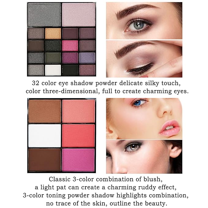 Professional Makeup Palette Set, 36 Colors Eyeshadow +