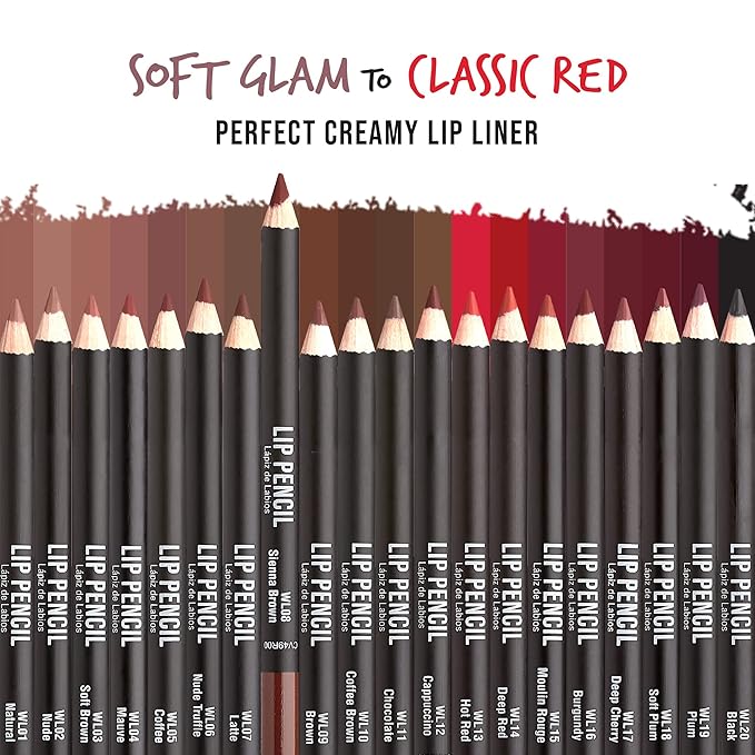KISS New York Professional Slim Lip Pencil, Creamy Soft Lip Liner, Smooth Long-Lasting Rich Lip Color, Natural Lip Makeup, Water-Resistant Lip Crayon (Sienna Brown)
