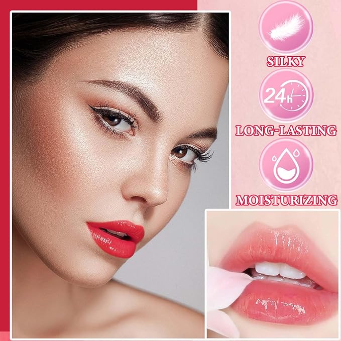 2 Colors Lip Tint Stain Set,Moisturizing Velvet Lip Set,Moisturizing