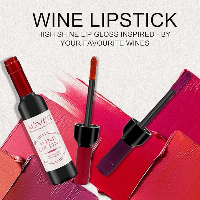 Wine Lip Tint 6 Colors, Waterproof Long Lasting Long