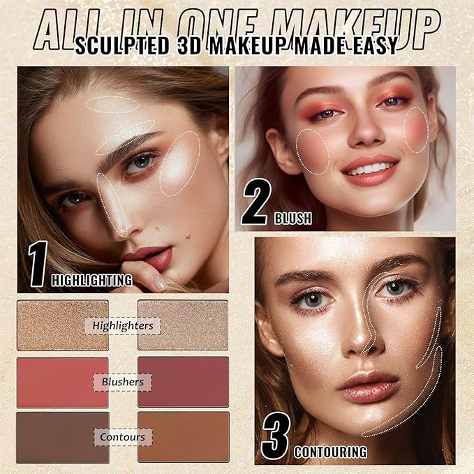 UCANBE Eyeshadow Palette with 15 Brushes Makeup Sets, Pigmented