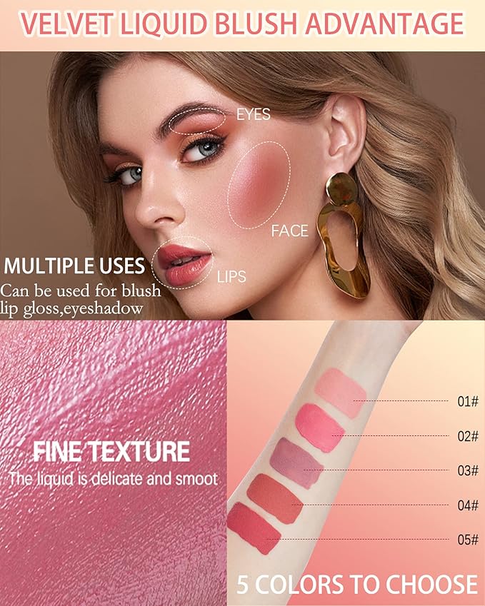 Velvet Liquid Blush Wand, Creme Blush Makeup Stick,Blush for Women-01