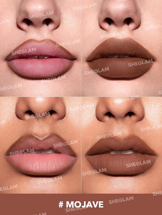 SHEGLAM Lip Liner Creamy Matte Pencil High Pigment Not Easy to Fade Silky Smooth Matte Contour Tint Lip Makeup-Mojave