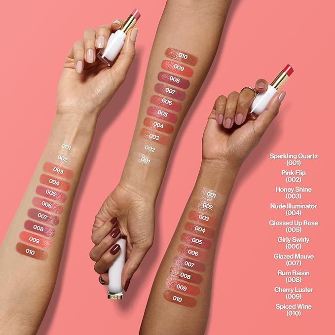 REVLON Super Lustrous Glass Shine Balm, Hydrating Tinted Lipstick, Sheer, Glossy Shiny Finish, 006 Girly Swirly, 0.11 oz