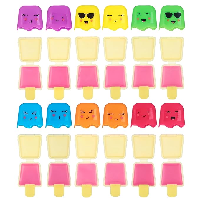 12pc Pucker Pop Novelty Lip Gloss Set - Girls Cosmetics Mini Popsicle Lip Gloss Collection, Lip Gloss for Kids, Safe, Non Toxic Kids Makeup Set