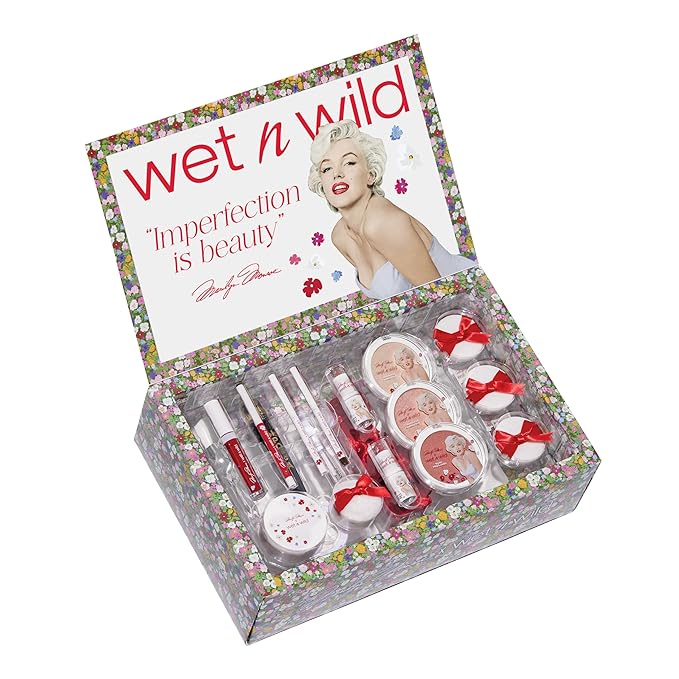 wet n wild Marilyn Monroe Collection PR Box - Makeup Set with Versatile Brushes, Buildable & Blendable Palettes, Vibrant Colors, & Lip Glosses for Unique Looks, Cruelty-Free & Vegan