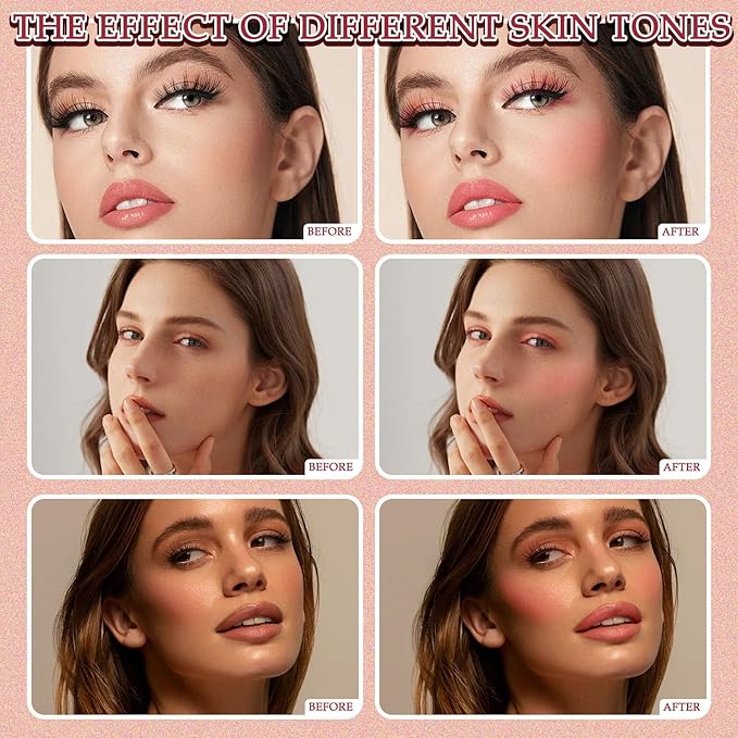 Cream Blush Stick,Multi-Use Makeup Blush Stick,Blendable Long Lasting