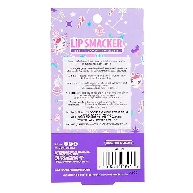 Lip Smacker Unicorn Holiday Press On Nails Stocking Stocking