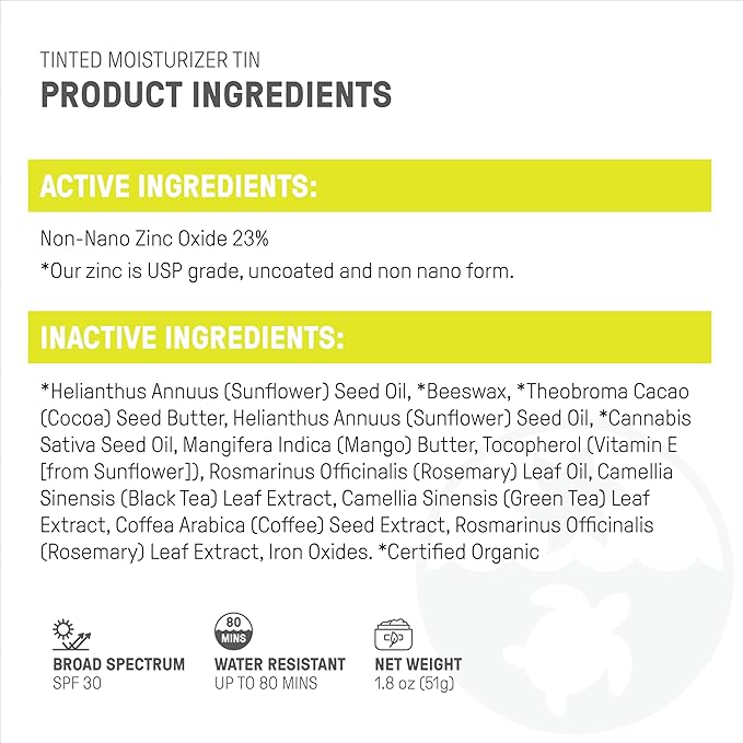 Raw Element Ultra-Moisturizing Tinted Face Cream, Non Toxic Mineral Face Sunscreen, Daily Tinted Moisturizer, Non-Nano Zinc Oxide, Reef Friendly, All Ages, SPF 30, 1.8 oz, Island, Pack of 1