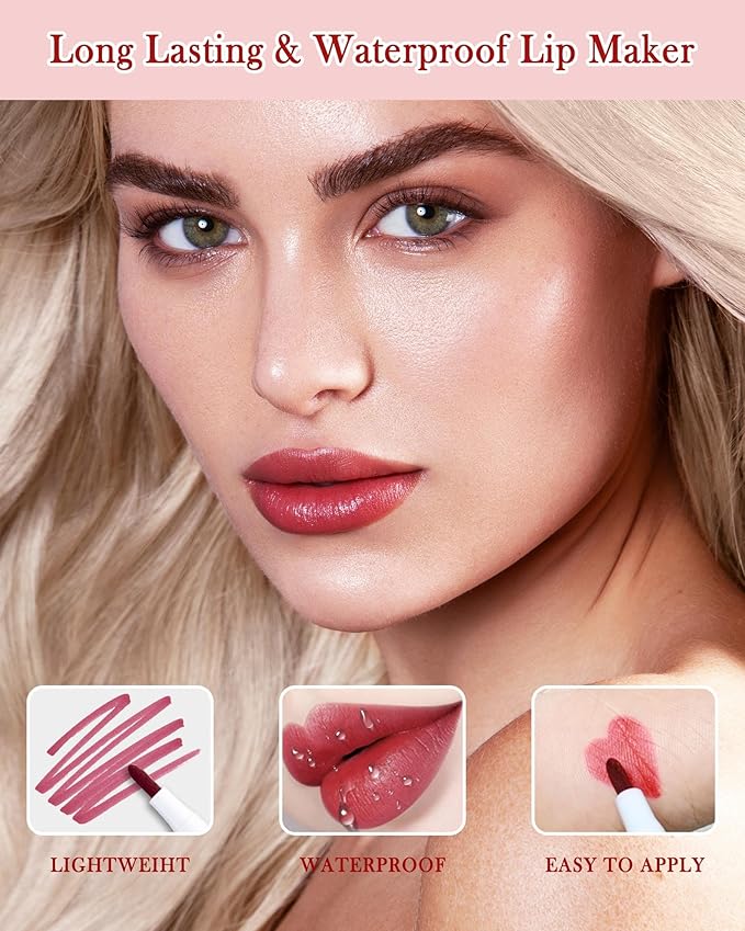 Lip Stain Marker Pen, Nude Brown Lip Liner Longlasting