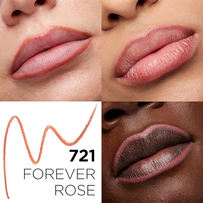 L'Oreal Paris Colour Riche Lip Liner Pencil, Creamy Lip Liner with Omega 3 and Vitamin E, 721 Forever Rose (Deep Berry Rose)