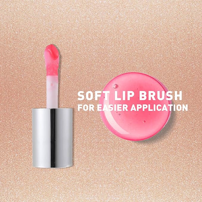 3 PCS Hydrating Lip Glow Oil Lip Stain, Moisturizing Nourishing Lip Gloss,High Shine, Smooth Finish Gloss Tinting And Non-Sticky Lip Oil For Dry Lips (M02-CHERRY, 1)