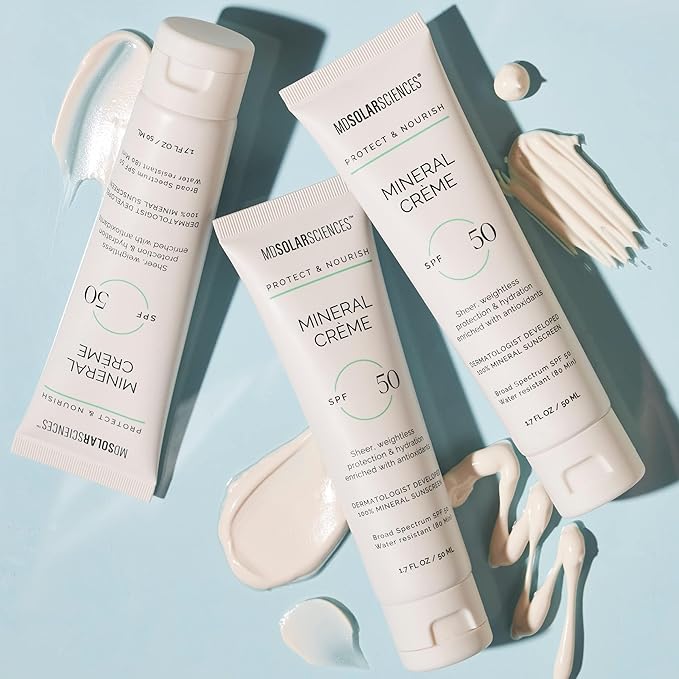 MDSolarSciences Face and Body Sunscreen, SPF 50, Mineral Sunscreen for Kids and Adults, Water-Resistant Up to 80 Minutes, Broad Spectrum UV Protection, 1.7 Fl Oz