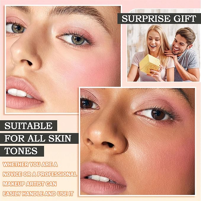 4PCS Liquid Blush,Soft Lightweight Cream Face Blush,Moisturizing Long & Eye