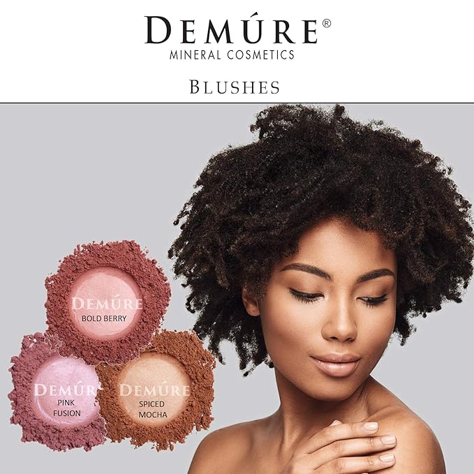 Demure Mineral Blush Makeup (Spiced Mocha), Loose Powder By Demure