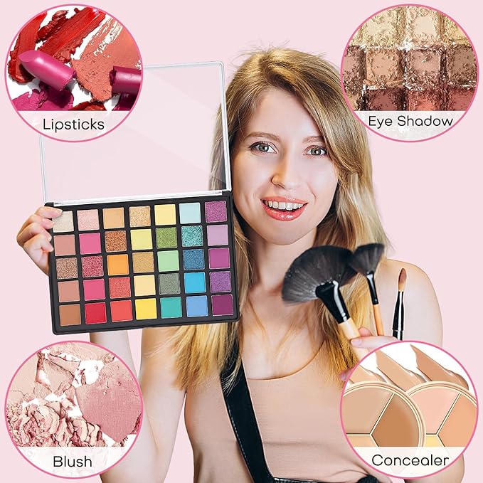 2PCS 9.25"x6.6" Large Empty Magnetic Makeup Palettes, Not