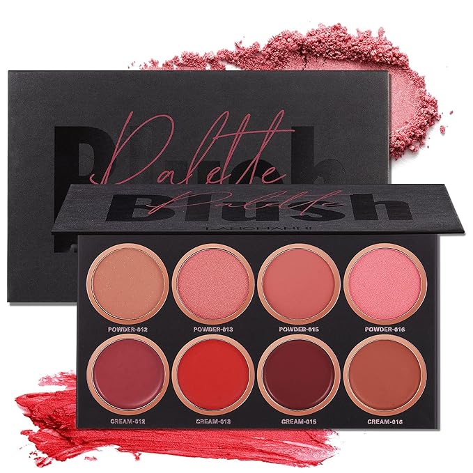 8 Colors Blush Palette,Vegan, Cruelty Free & Hypoallergenic,Women