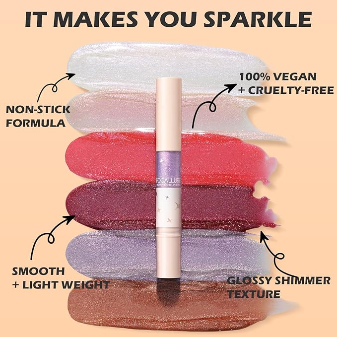 FOCALLURE Glitter Lip Gloss,High Shine Shimmer Lipstick,Long Lasting Plumping Lipgloss,Hydrating,Moisturizing,Non-Sticky and Lightweight Formula for Lip Color,Moonquake