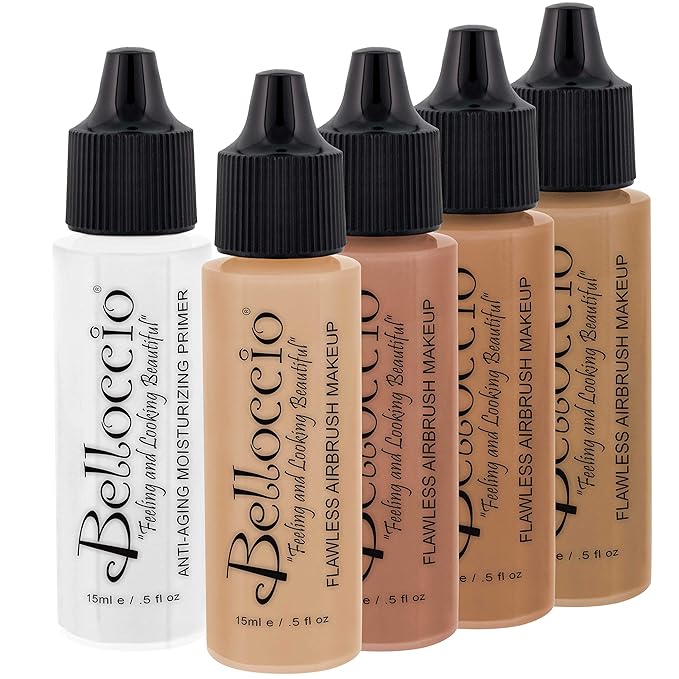Belloccio Medium Color Shade Foundation Set - Professional 2 oz