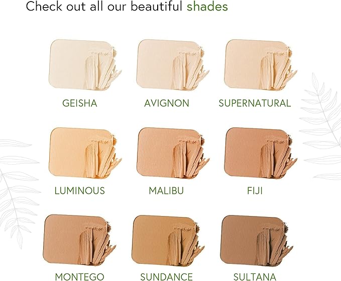 Honeybee Gardens Pressed Mineral Powder Foundation Refill, Avignon, Vitamin E, 7.5g