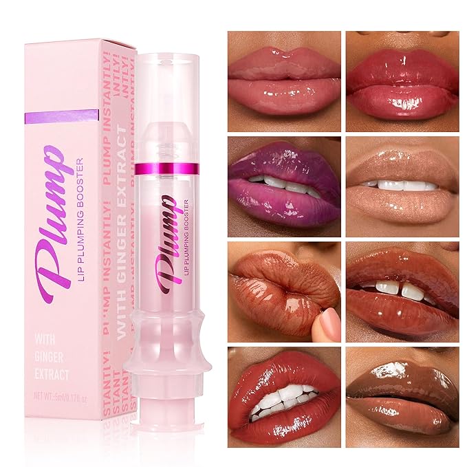 Lip Plumping Lip Gloss, High-Shine & Volumizing Lip Plumping Lip Glass Mirror Lip Glaze Lip Makeup, Long-lasting moisturizing Plump & Pout Lip Lip Gloss for Women (#01)